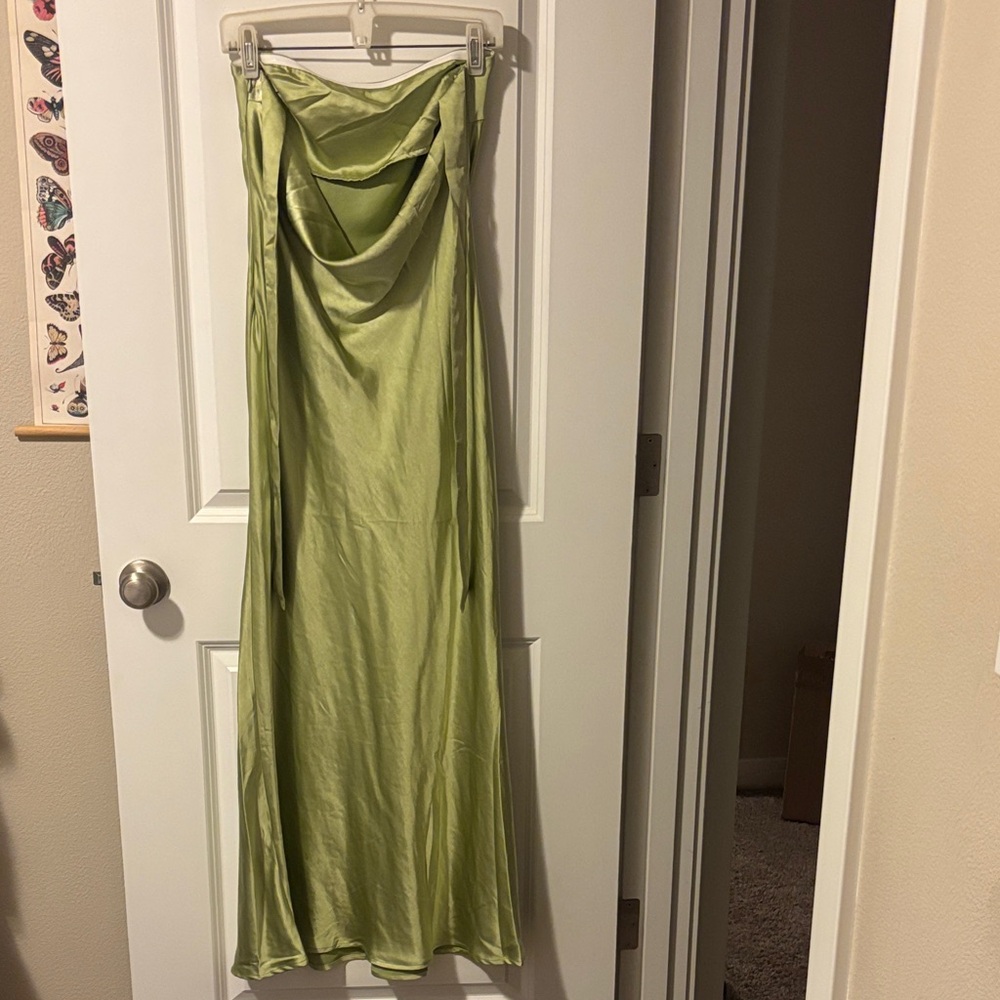 Haley Maxi Dress Green Strapless Dress - Picture 5 of 5